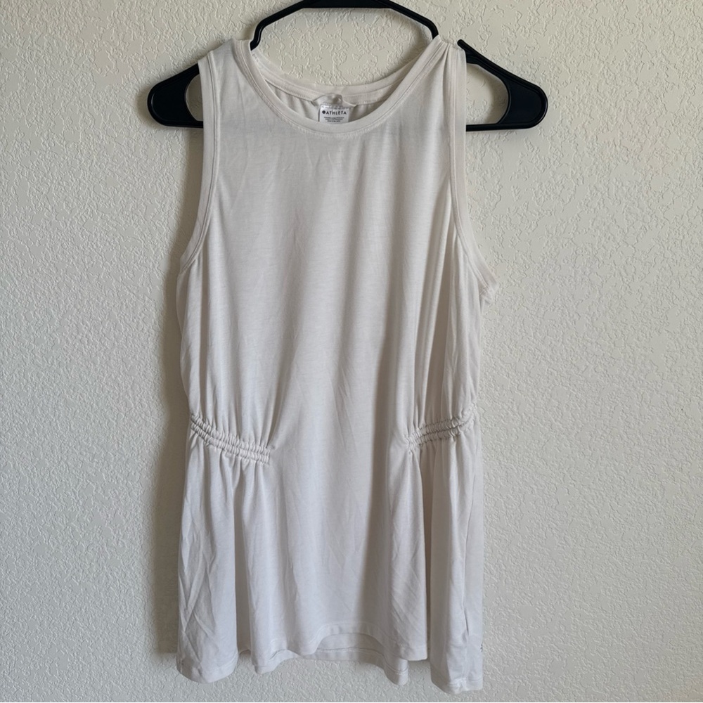 Athleta Air Out Cinch Tank Women's Medium  Magnolia White